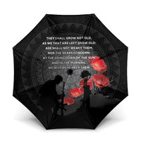 Cook Islands ANZAC Day Umbrella Soldier Silhouette Remembrance LT05 One Size Folded 11.42 inch Opened Diameter 37.4 inch Black - Polynesian Pride