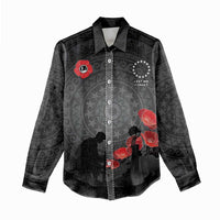 Cook Islands ANZAC Day Women Casual Shirt Soldier Silhouette Remembrance LT05 - Polynesian Pride