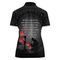 Cook Islands ANZAC Day Women Polo Shirt Soldier Silhouette Remembrance LT05 - Polynesian Pride