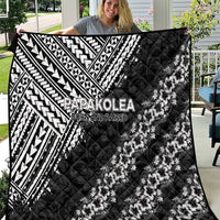 Hawaii Papakolea Born And Raised Quilt Hawaiian Tribal Pattern LT05 Black - Polynesian Pride