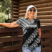 Hawaii Papakolea Born And Raised Women Polo Shirt Hawaiian Tribal Pattern LT05 - Polynesian Pride