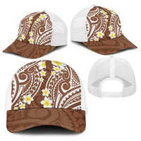 Plumeria With Brown Polynesian Tattoo Pattern Baseball Net Cap LT05 - Polynesian Pride