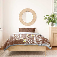 Plumeria With Brown Polynesian Tattoo Pattern Bedding Set LT05 - Polynesian Pride