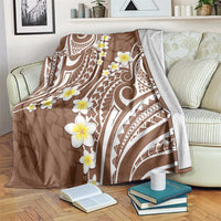 Plumeria With Brown Polynesian Tattoo Pattern Blanket LT05 Brown - Polynesian Pride