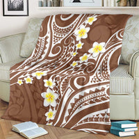 Plumeria With Brown Polynesian Tattoo Pattern Blanket LT05 - Polynesian Pride