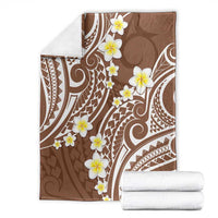 Plumeria With Brown Polynesian Tattoo Pattern Blanket LT05 - Polynesian Pride
