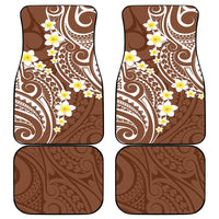 Plumeria With Brown Polynesian Tattoo Pattern Car Mats LT05 - Polynesian Pride