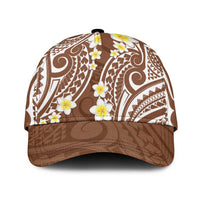 Plumeria With Brown Polynesian Tattoo Pattern Classic Cap LT05 Universal Fit Brown - Polynesian Pride