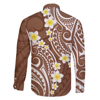 Plumeria With Brown Polynesian Tattoo Pattern Family Matching Puletasi and Hawaiian Shirt LT05 - Polynesian Pride