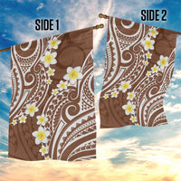 Plumeria With Brown Polynesian Tattoo Pattern Garden Flag LT05 - Polynesian Pride