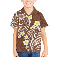 Plumeria With Brown Polynesian Tattoo Pattern Hawaiian Shirt LT05 - Polynesian Pride