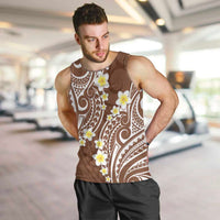 Plumeria With Brown Polynesian Tattoo Pattern Men Tank Top LT05 Brown - Polynesian Pride