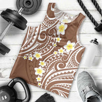 Plumeria With Brown Polynesian Tattoo Pattern Men Tank Top LT05 - Polynesian Pride