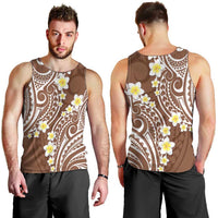 Plumeria With Brown Polynesian Tattoo Pattern Men Tank Top LT05 - Polynesian Pride