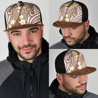 Plumeria With Brown Polynesian Tattoo Pattern Mesh Trucker Cap LT05 - Polynesian Pride