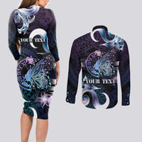 Personalised Polynesia Suicide Prevention Awareness Couples Matching Long Sleeve Bodycon Dress and Long Sleeve Button Shirt No Story Should End Too Soon LT05 - Polynesian Pride