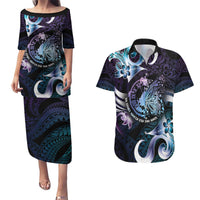 Personalised Polynesia Suicide Prevention Awareness Couples Matching Puletasi and Hawaiian Shirt No Story Should End Too Soon LT05 Purple - Polynesian Pride