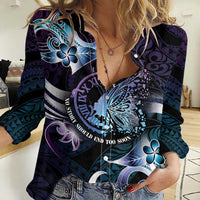 Personalised Polynesia Suicide Prevention Awareness Women Casual Shirt No Story Should End Too Soon