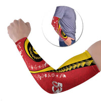 Papua New Guinea Independence Arm Sleeves Special Style Red Version LT05 Set of 2 Red - Polynesian Pride