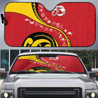 Papua New Guinea Independence Auto Sun Shade Special Style Red Version LT05 Red - Polynesian Pride