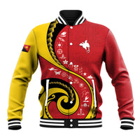Papua New Guinea 50th Independence Anniversary Baseball Jacket Special Style Red Version LT05 Unisex Red - Polynesian Pride