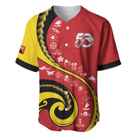 Papua New Guinea 50th Independence Anniversary Baseball Jersey Special Style Red Version LT05 Red - Polynesian Pride