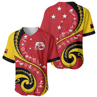 Papua New Guinea 50th Independence Anniversary Baseball Jersey Special Style Red Version LT05 - Polynesian Pride