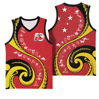 Papua New Guinea Independence Basketball Jersey Special Style Red Version LT05 - Polynesian Pride