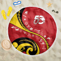 Papua New Guinea Independence Beach Blanket Special Style Red Version LT05 One Size 150cm Red - Polynesian Pride