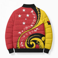 Papua New Guinea Independence Bomber Puffer Jacket Special Style Red Version LT05 - Polynesian Pride