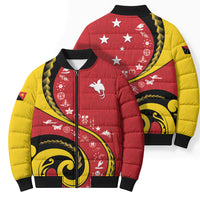 Papua New Guinea Independence Bomber Puffer Jacket Special Style Red Version LT05 - Polynesian Pride