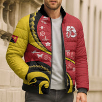 Papua New Guinea Independence Bomber Puffer Jacket Special Style Red Version LT05 - Polynesian Pride