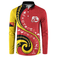 Papua New Guinea 50th Independence Anniversary Button Sweatshirt Special Style Red Version LT05 Red - Polynesian Pride