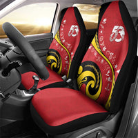 Papua New Guinea 50th Independence Anniversary Car Seat Cover Special Style Red Version - Polynesian Pride