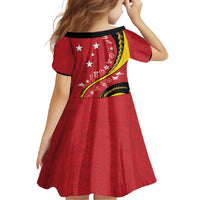 Papua New Guinea 50th Independence Anniversary Family Matching Off Shoulder Maxi Dress and Hawaiian Shirt Special Style Red Version - Polynesian Pride