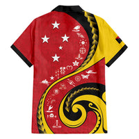 Papua New Guinea Independence Family Matching Summer Maxi Dress and Hawaiian Shirt Special Style Red Version LT05 Dad's Shirt - Long Sleeve Red - Polynesian Pride