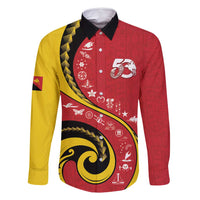 Papua New Guinea Independence Family Matching Summer Maxi Dress and Hawaiian Shirt Special Style Red Version LT05 Daughter's Dress Red - Polynesian Pride