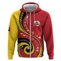 Papua New Guinea 50th Independence Anniversary Hoodie Special Style Red Version - Polynesian Pride