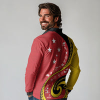 Papua New Guinea 50th Independence Anniversary Long Sleeve Polo Shirt Special Style Red Version LT05 - Polynesian Pride