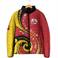 Papua New Guinea 50th Independence Anniversary Padded Jacket Special Style Red Version LT05 - Polynesian Pride