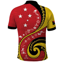 Papua New Guinea 50th Independence Anniversary Polo Shirt Special Style Red Version - Polynesian Pride