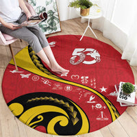 Papua New Guinea 50th Independence Anniversary Round Carpet Special Style Red Version LT05 - Polynesian Pride