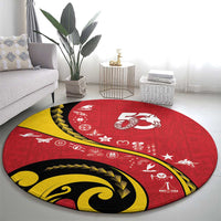 Papua New Guinea 50th Independence Anniversary Round Carpet Special Style Red Version LT05 - Polynesian Pride