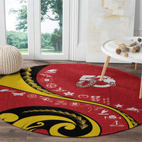 Papua New Guinea 50th Independence Anniversary Round Carpet Special Style Red Version LT05 - Polynesian Pride