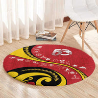 Papua New Guinea 50th Independence Anniversary Round Carpet Special Style Red Version LT05 - Polynesian Pride
