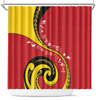 Papua New Guinea 50th Independence Anniversary Shower Curtain Special Style Red Version LT05 Red - Polynesian Pride
