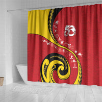 Papua New Guinea 50th Independence Anniversary Shower Curtain Special Style Red Version LT05 - Polynesian Pride