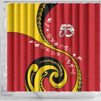 Papua New Guinea 50th Independence Anniversary Shower Curtain Special Style Red Version LT05 - Polynesian Pride