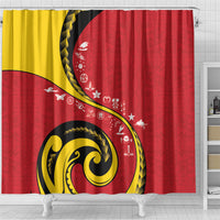Papua New Guinea 50th Independence Anniversary Shower Curtain Special Style Red Version LT05 - Polynesian Pride