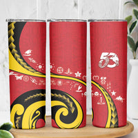 Papua New Guinea 50th Independence Anniversary Skinny Tumbler Special Style Red Version LT05 - Polynesian Pride
